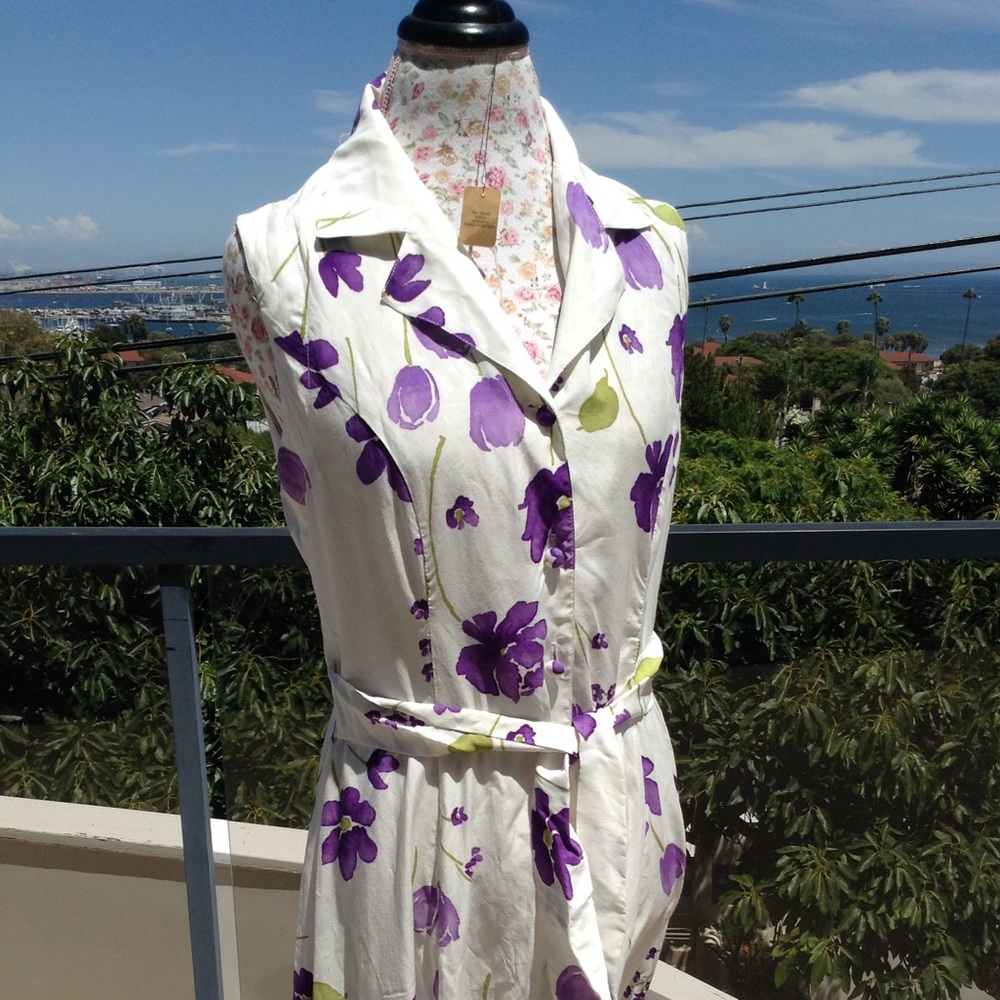 Long button up the front summer dress